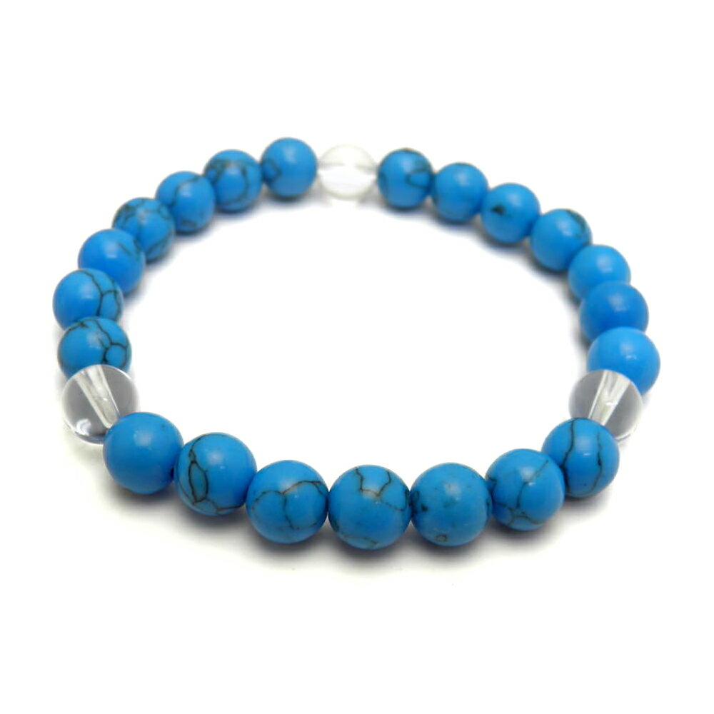 【8mm_Simple_3´sブレスレット】 ターコイズ 数珠 風水 パワーストーン / インペリアルオーラ おしゃれ かわいい オシャレ 可愛い プレゼント ...