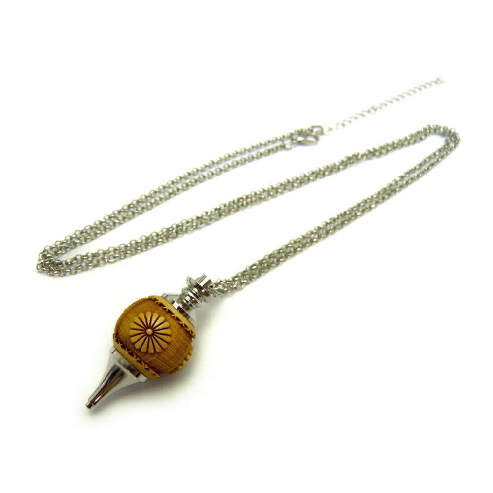 【浮彫】菊花紋章 柘植 ペンデュラム ネックレス 1個売り パワーストーン ダウジング ヒーリング / インペリアルオーラ おしゃれ かわいい オシャレ 可愛い...