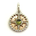 モルダバイト付メテオライト(ギベオン隕石)羅針盤モチーフペンダントトップ ピンクゴールドカラー 最大幅約13.6mm 送料無料 1個売り 天然石 パワーストーン...