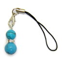 ひょうたんストラップ M ターコイズ (縞あり) パワーストーンストラップ ひょうたん携帯ストラップ ひょうたんスマホピアス 瓢箪 ひょうたんイヤホンジャック ...