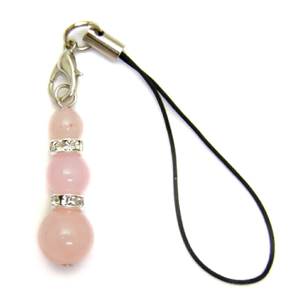3Pストラップ ローズクォーツ パワーストーンストラップ 携帯ストラップ スマホピアス イヤホンジャック パワーストーン / インペリアルオーラ おしゃれ かわ...