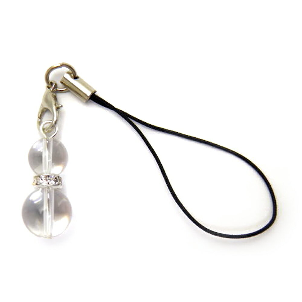 ひょうたんストラップ M 水晶 パワーストーンストラップ ひょうたん携帯ストラップ ひょうたんスマホピアス 瓢箪 ひょうたんイヤホンジャック パワーストーン /...