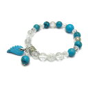 【チャーム付きブレスレット】 天使の羽ブレスレット ターコイズ 天然石 パワーストーン / インペリアルオーラ おしゃれ かわいい オシャレ 可愛い プレゼント...