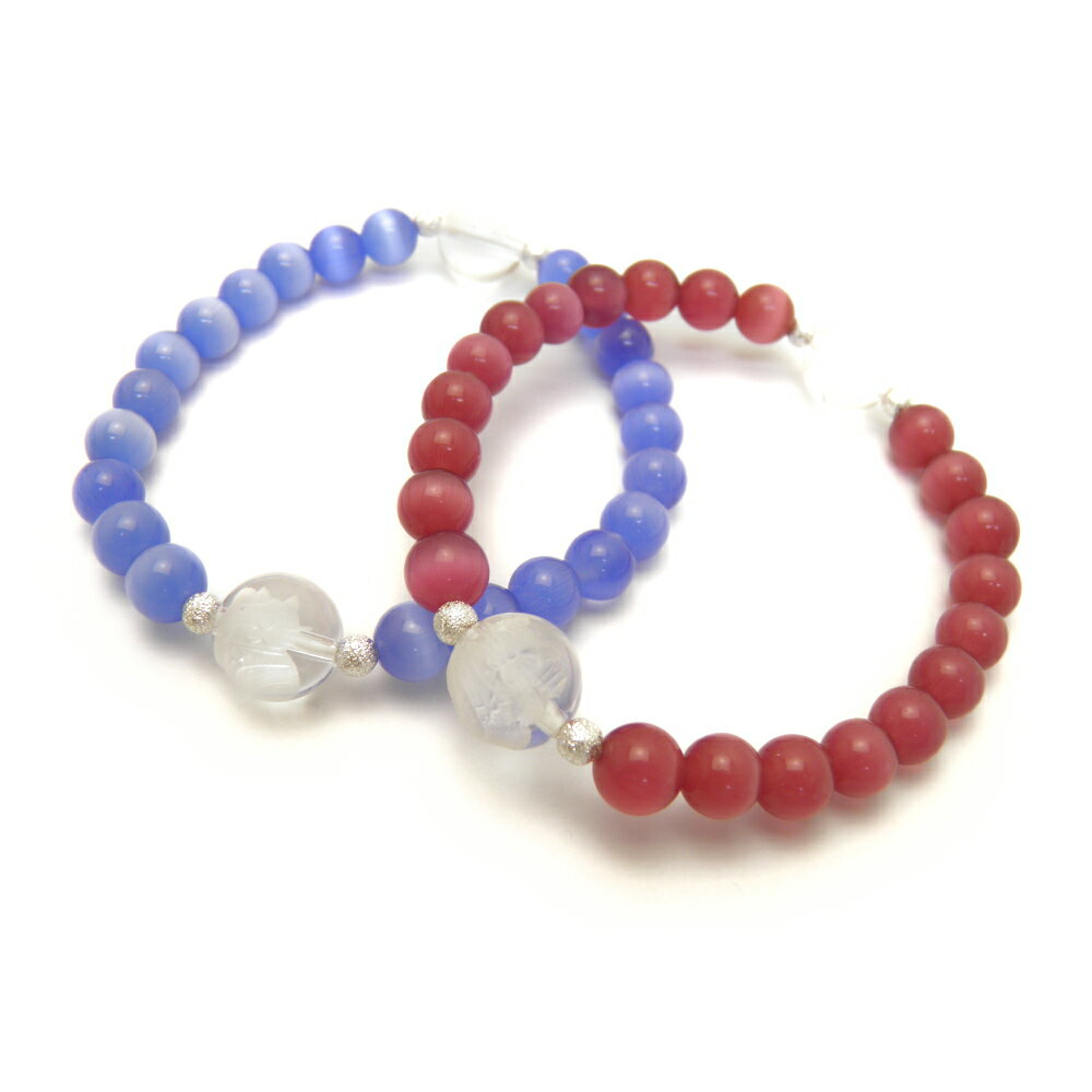 招き猫ブレスレット 右手招き 左手招き 12mm 財運 福運 キャッツアイ 天然石 パワーストーン / インペリアルオーラ おしゃれ かわいい オシャレ 可愛い...