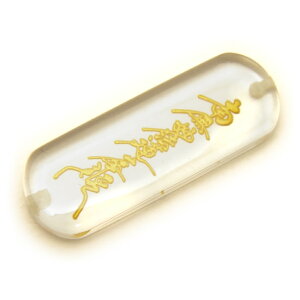 南無妙法蓮華経 水晶縦長プレート(金彫り) 両穴貫通 天然石 パワーストーン / インペリアルオーラ おしゃれ かわいい オシャレ 可愛い プレゼント ギフト 贈り物