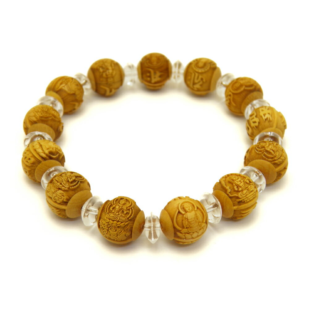 柘植玉 十三仏 水晶ブレスレット 天然石 パワーストーン / インペリアルオーラ おしゃれ かわいい オシャレ 可愛い プレゼント ギフト 贈り物