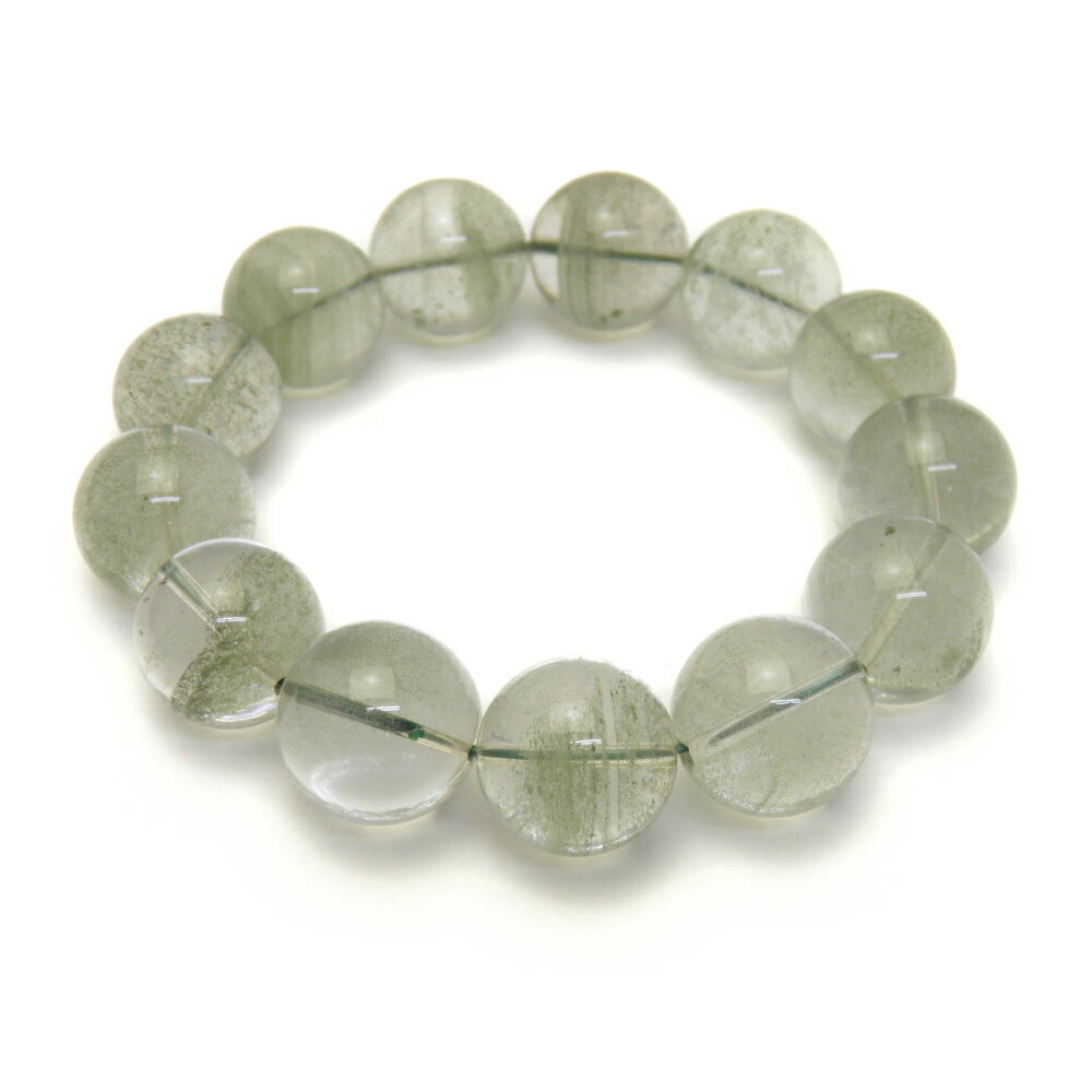 超大粒 グリーンファントムクォーツ ブレスレット 17.5mm 現品 パワーストーン 大玉数珠ブレスレット 天然石 パワーストーン / インペリアルオーラ おし...