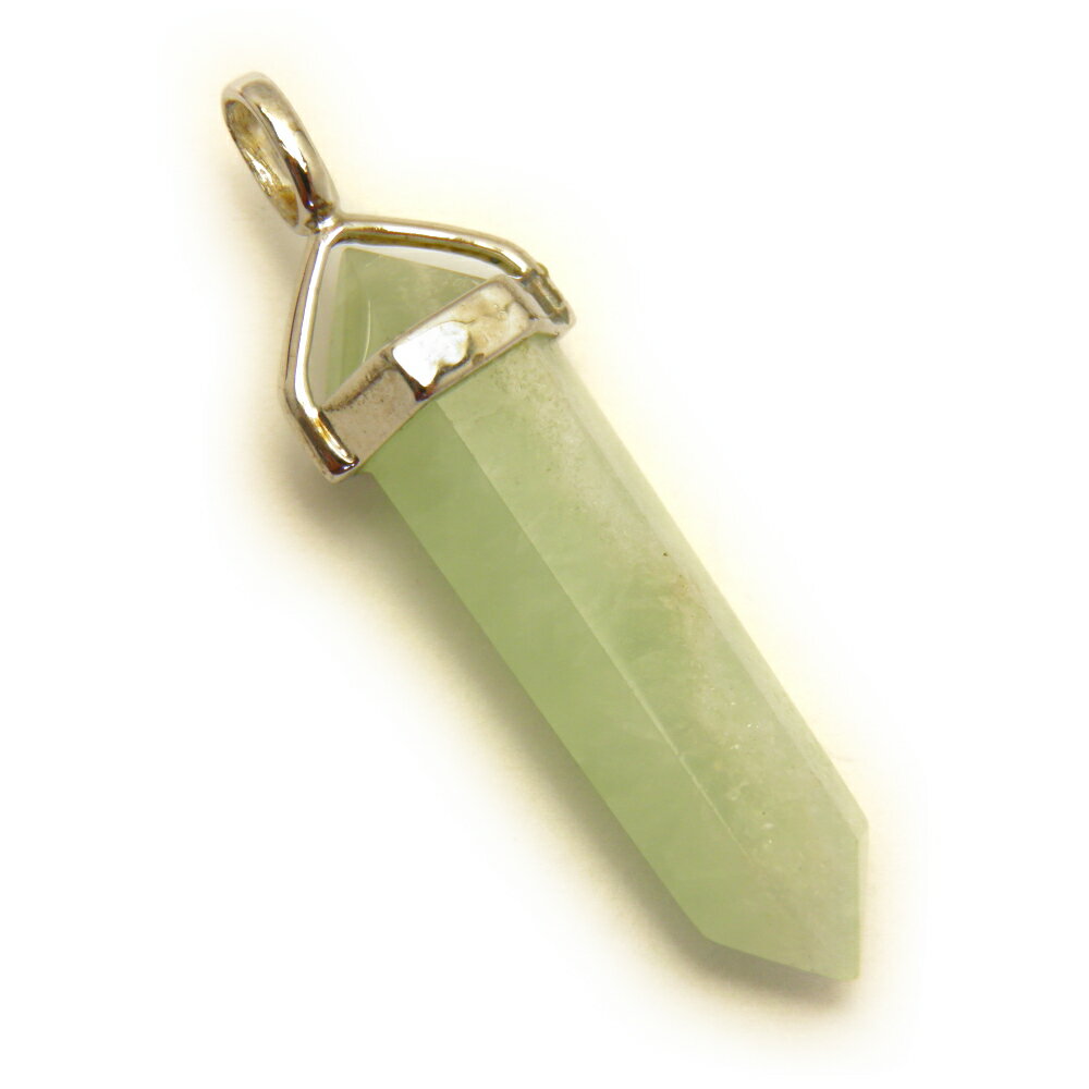 シルバーダブルポイント ペンダントトップ (大) プレナイト 1個売り 天然石 パワーストーン / インペリアルオーラ おしゃれ かわいい オシャレ 可愛い プ...