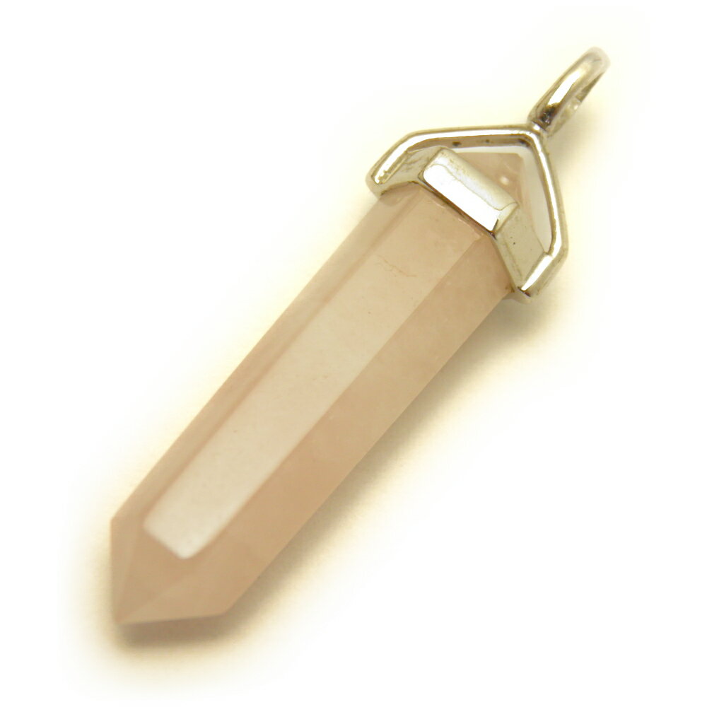 シルバーダブルポイント ペンダントトップ (大) ローズクォーツ 1個売り 天然石 パワーストーン / インペリアルオーラ おしゃれ かわいい オシャレ 可愛い...