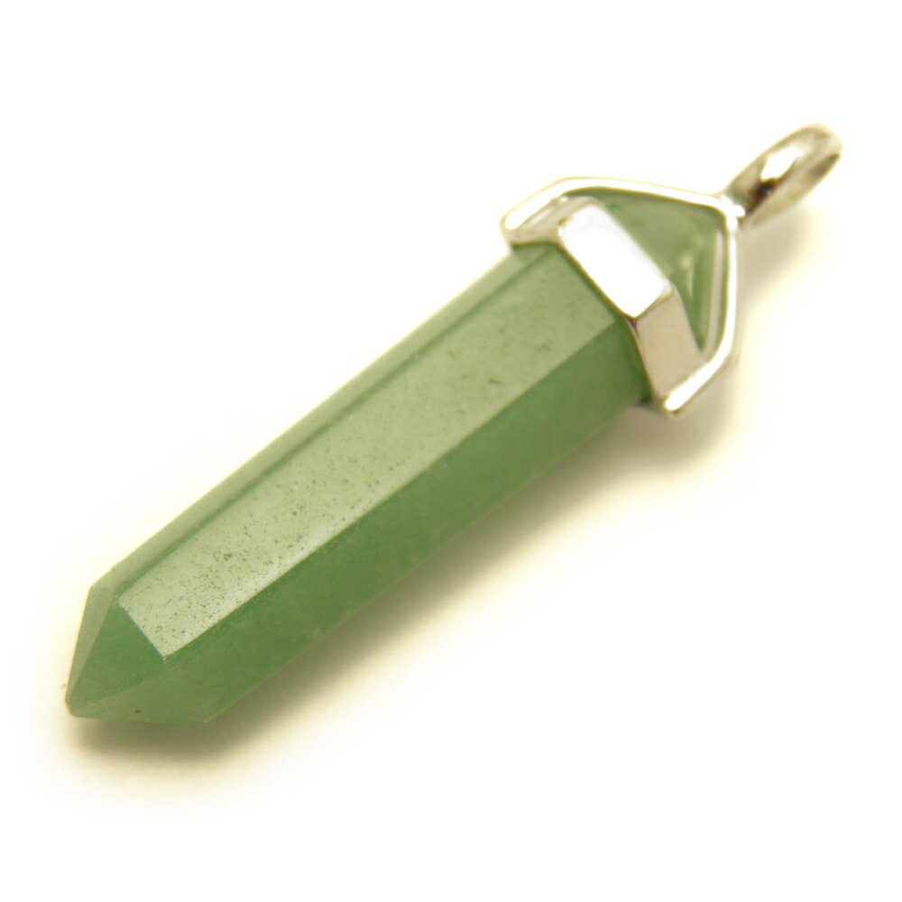 シルバーダブルポイント ペンダントトップ (大) アベンチュリン 1個売り 天然石 パワーストーン / インペリアルオーラ おしゃれ かわいい オシャレ 可愛い...