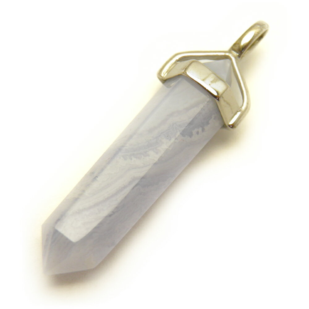 シルバーダブルポイント ペンダントトップ (大) ブルーレース 1個売り 天然石 パワーストーン / インペリアルオーラ おしゃれ かわいい オシャレ 可愛い ...