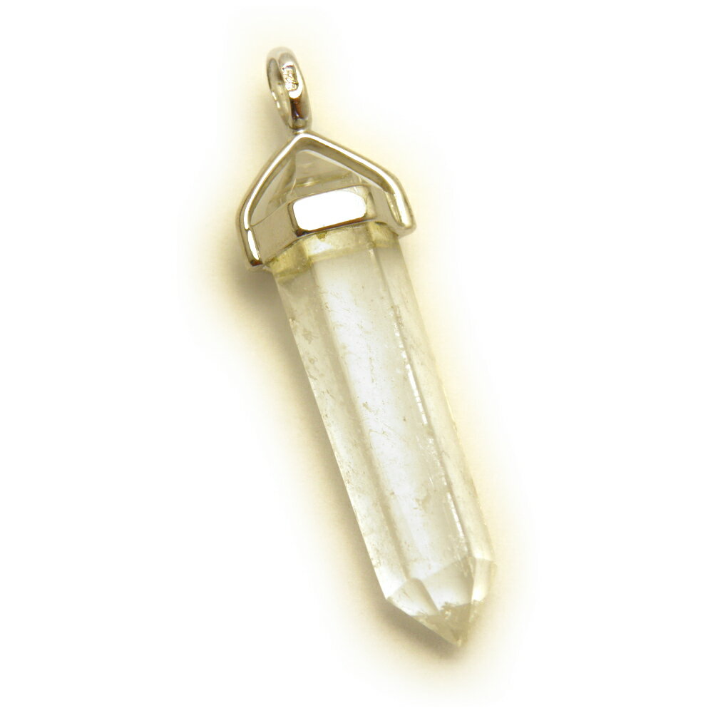 シルバーダブルポイント ペンダントトップ (大) 水晶 1個売り 天然石 パワーストーン / インペリアルオーラ おしゃれ かわいい オシャレ 可愛い プレゼン...