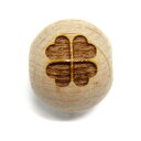 四葉のクローバー 欅 ケヤキ セミラウンド 彫刻ビーズ(素彫り)12mm 【彫刻 一粒売りビーズ】 天然石 風水 パワーストーン / インペリアルオーラ おしゃれ かわいい オシャレ 可愛い プレゼント ギフト 贈り物