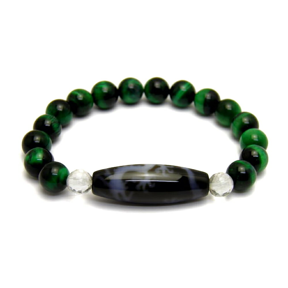 高級風化天珠 五爪龍 ブレスレット グリーンタイガーアイ 送料無料 / 天然石、パワーストーンの専門店インペリアルオーラ おしゃれ かわいい オシャレ 可愛い ...