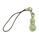 パワーストーン 翡翠 ひょうたん ストラップ M メンズ・レディース用/厄除け祈願やお守りに ヒョウタン型(瓢箪)の天然石の携帯ストラップ / インペリアルオー...