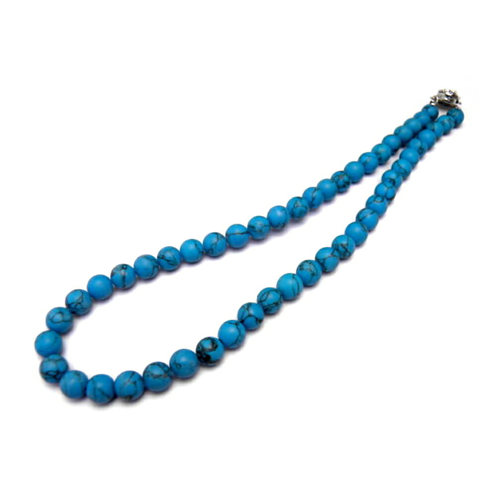 ネックレス ターコイズ 8mm 縞あり 差込タイプクラスプ パワーストーン プチギフト 転勤 退職 お礼 母の日 ギフト / インペリアルオーラ おしゃれ かわ...