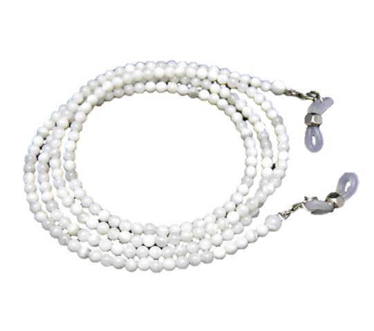 天然石のマザーオブパールのメガネチェーン・パワーストーンのメガネチェーン メンズ・レディース用/厄除け祈願 お守りに 眼鏡/めがね用品 / インペリアルオーラ ...