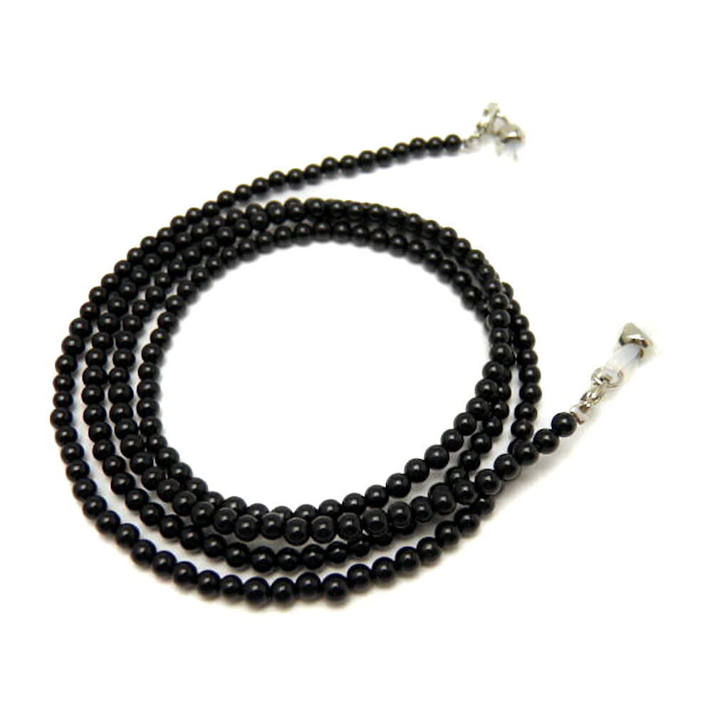 天然石 メガネチェーン オニキス 3mm玉メガネチェーン 眼鏡チェーン グラスコード パワーストーン プチギフト 転勤 退職 お礼 母の日 ギフト / インペリ...