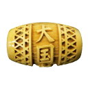 大国主神(おおくにぬしのかみ)柘植大樽型 横穴 約16×25mm 彫刻ビーズ【穴あり一粒売りビーズ】日本の神様シリーズ / 天然石、パワーストーンの専門店インペ...