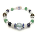 アクアオーラ クラック水晶&2色アベンチュリン&スモーキークォーツ&水晶&ローズクォーツ ブレスレット風水 パワーストーン / インペリアルオーラ おしゃれ か...