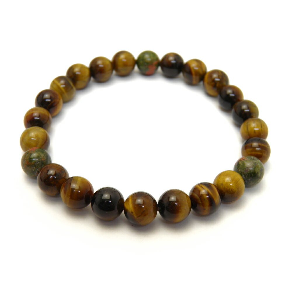 【8mm_Simple_3´sブレスレット】 タイガーアイ ユナカイト 数珠 天然石 パワーストーン / インペリアルオーラ おしゃれ かわいい オシャレ 可愛...