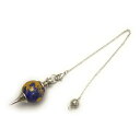 天然石 龍 ラピスラズリ (金色入り)20mm 手彫り ペンデュラム 金具銀カラー 1個売り 彫刻 パワーストーン ダウジング ヒーリング / インペリアルオー...