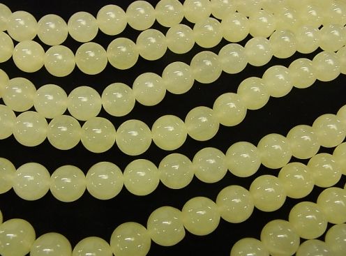 パステルイエローカラージェード 12mm ビーズ 一連 パワーストーン / インペリアルオーラ おしゃれ かわいい オシャレ 可愛い プレゼント ギフト 贈り物