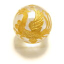 四神獣 彫刻ビーズ オーロラクォーツ 10mm 金彫り 朱雀 一粒 天然石 パワーストーン / インペリアルオーラ おしゃれ かわいい オシャレ 可愛い プレゼ...
