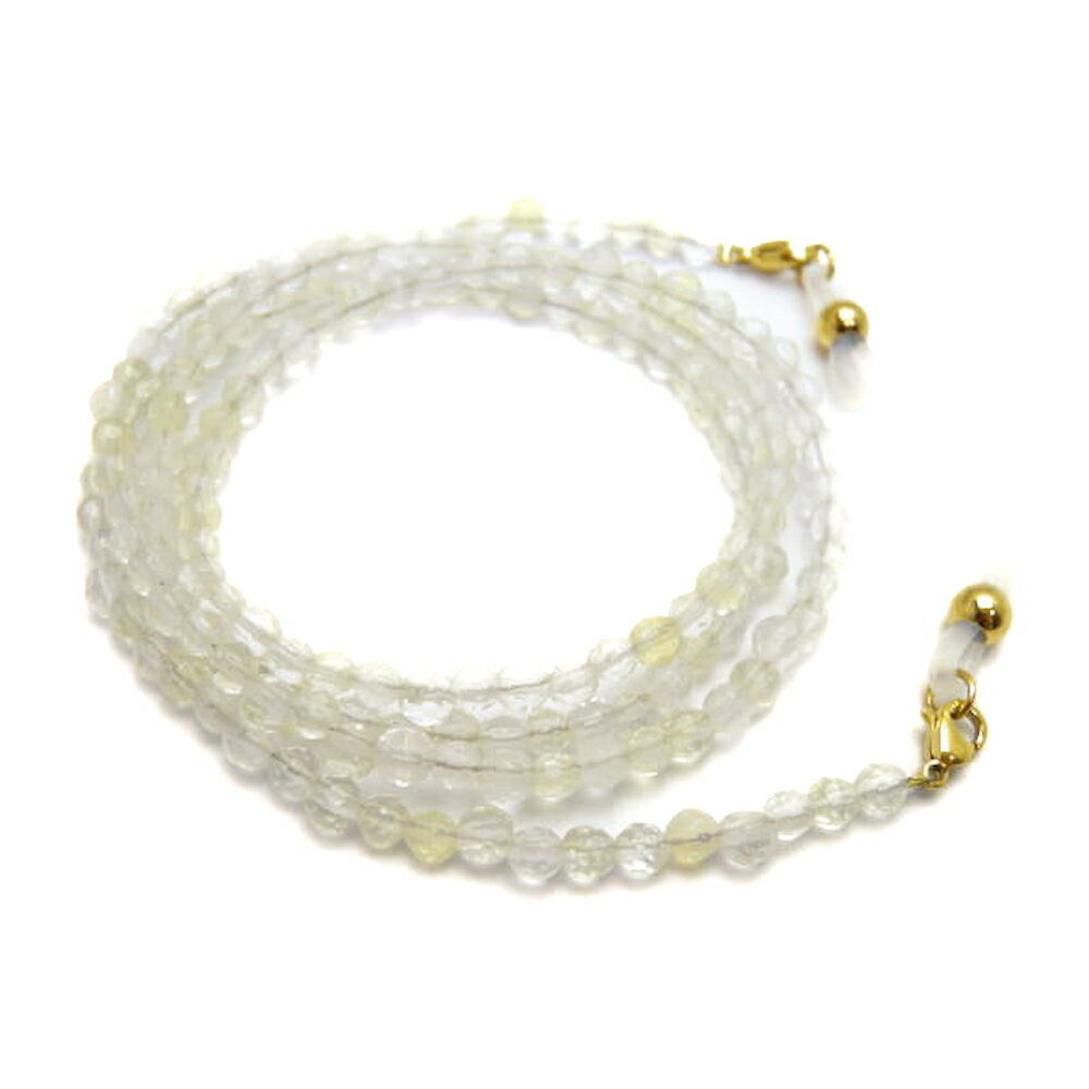 イエロー(薄い) シンセティックオパール ラウンドカット 4mm メガネチェーン (オブシディアンオパール) 置き忘れ防止 めがねホルダー メガネストラップ 眼...