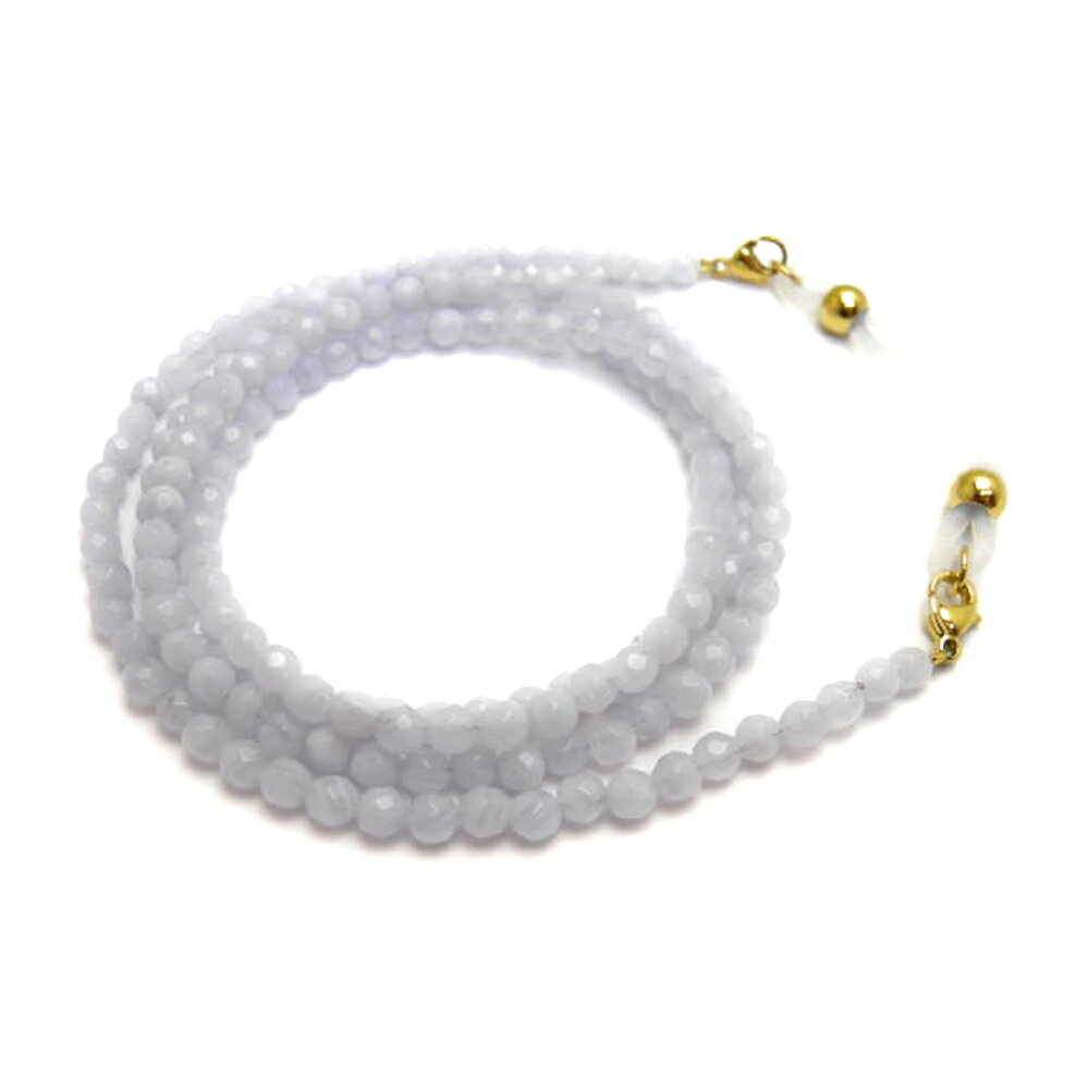 ブルーレースAAA-〜AA++ 32面カット 4mm メガネチェーン 置き忘れ防止 めがねホルダー メガネストラップ 眼鏡コード 父の日 母の日 敬老の日ギフト...