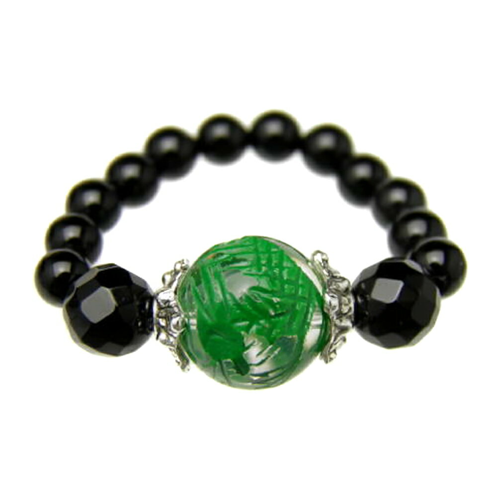 【AR0005シリーズ】 緑龍彫りリング 指輪 水晶 オニキス 天然石 パワーストーン プチギフト 転勤 退職 お礼 母の日 敬老の日 クリスマス ギフト / ...