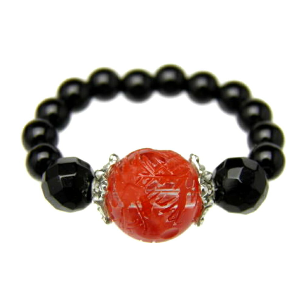 【AR0005シリーズ】赤龍彫りリング・指輪 水晶 オニキス 天然石 パワーストーン プチギフト 転勤 退職 お礼 母の日 敬老の日 クリスマス ギフト / イ...