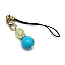 ターコイズ&プレナイトひょうたんストラップ対人の災い防止のお守りヒョウタン型(瓢箪)の天然石の携帯ストラップ・スマートフォンストラップ / インペリアルオーラ ...