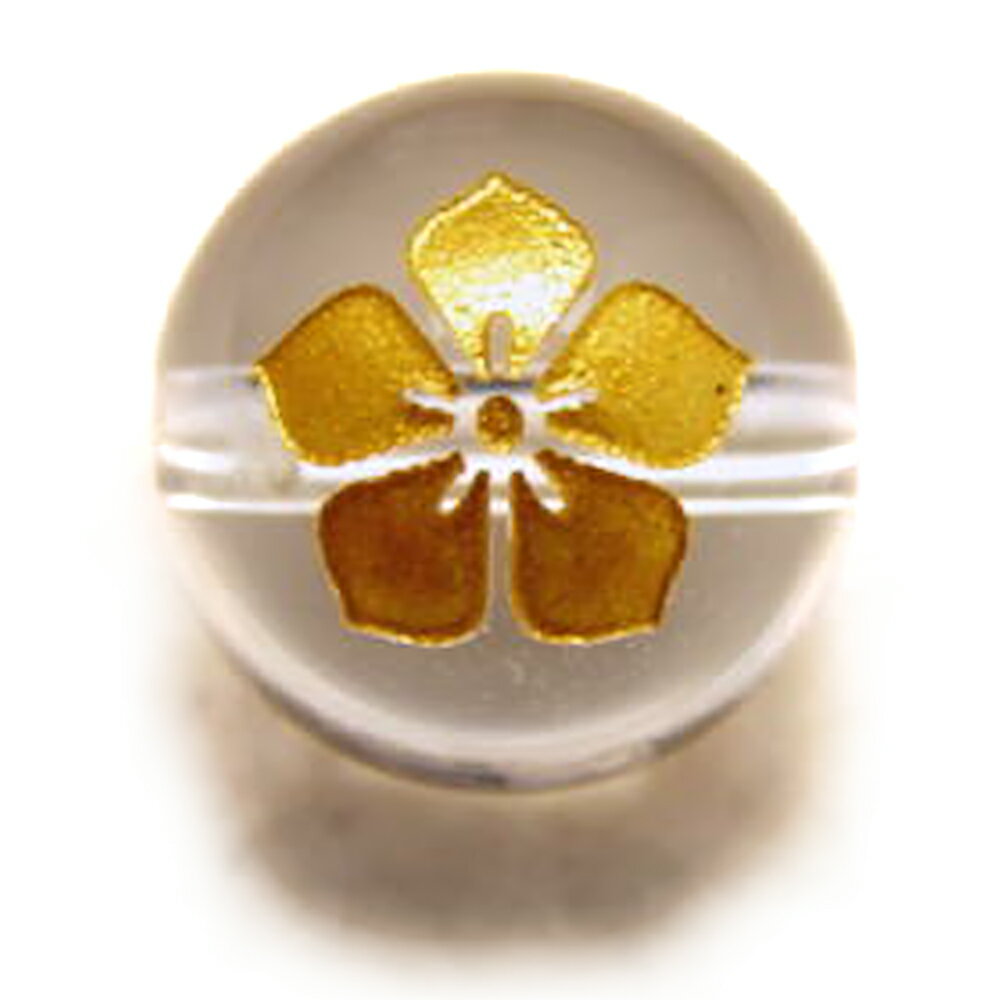 水晶 12mm (金) 戦国武将 明智光秀【彫刻 一粒売りビーズ】横穴 天然石 風水 パワーストーン / インペリアルオーラ おしゃれ かわいい オシャレ 可愛い プレゼント ギフト 贈り物