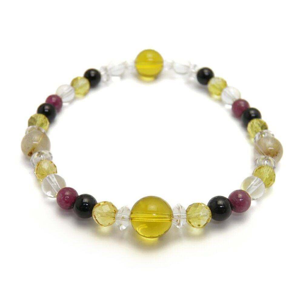 シトリン10mm ブレスレット ルチルクォーツ モリオン ピンクトルマリン 水晶 パワーストーン / インペリアルオーラ おしゃれ かわいい オシャレ 可愛い ...