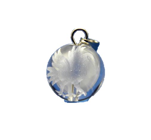 丸玉ペンダントトップ ヤタガラス 八咫烏 水晶 (素) 12mm 天然石 風水 パワーストーン プチギフト 転勤 退職 お礼 母の日 ギフト / インペリアルオ...