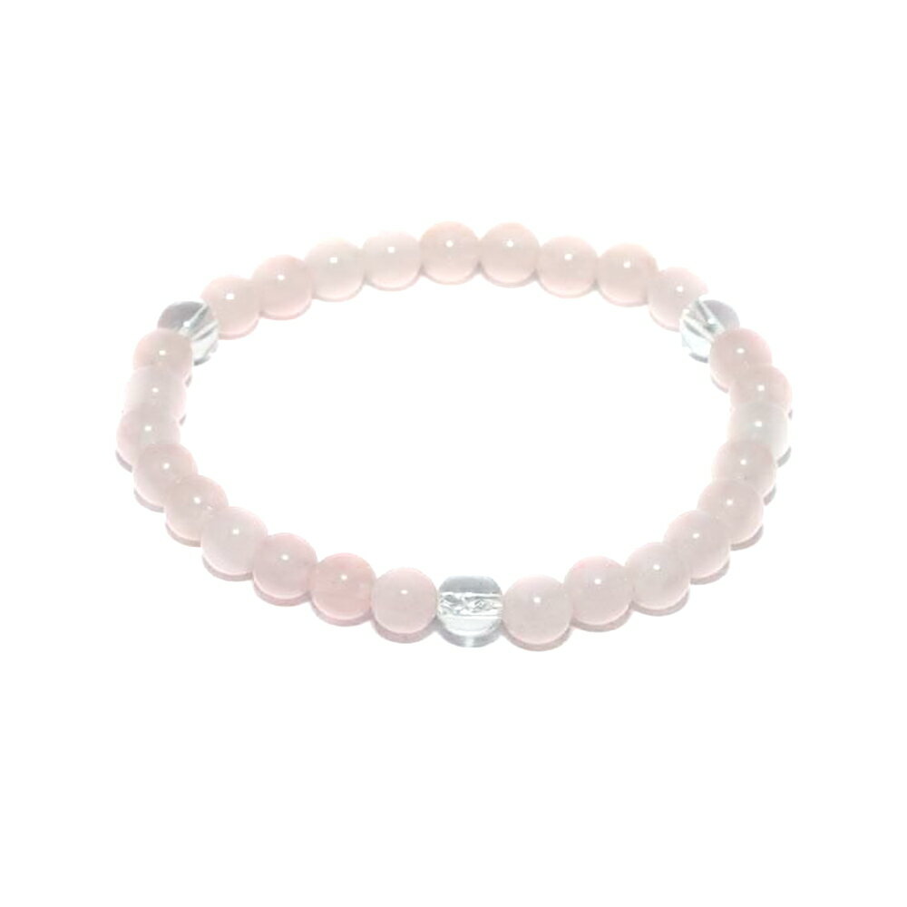【6mmシンプル3´sブレスレット】 ローズクォーツ 数珠 天然石 パワーストーン / インペリアルオーラ おしゃれ かわいい オシャレ 可愛い プレゼント ギ...