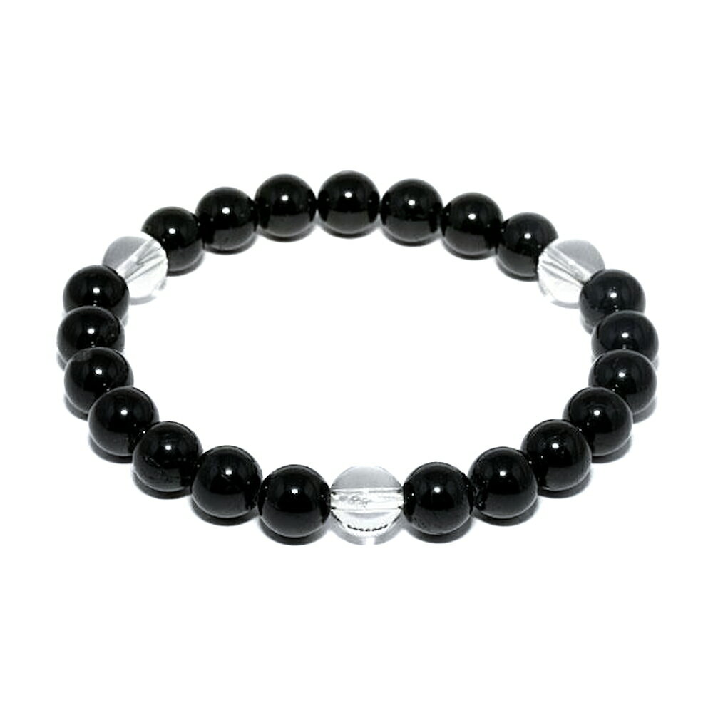 【8mm_Simple_3´sブレスレット】 誕生石 10月 「黒トルマリン」 / 天然石、パワーストーンの専門店インペリアルオーラ おしゃれ かわいい オシャ...