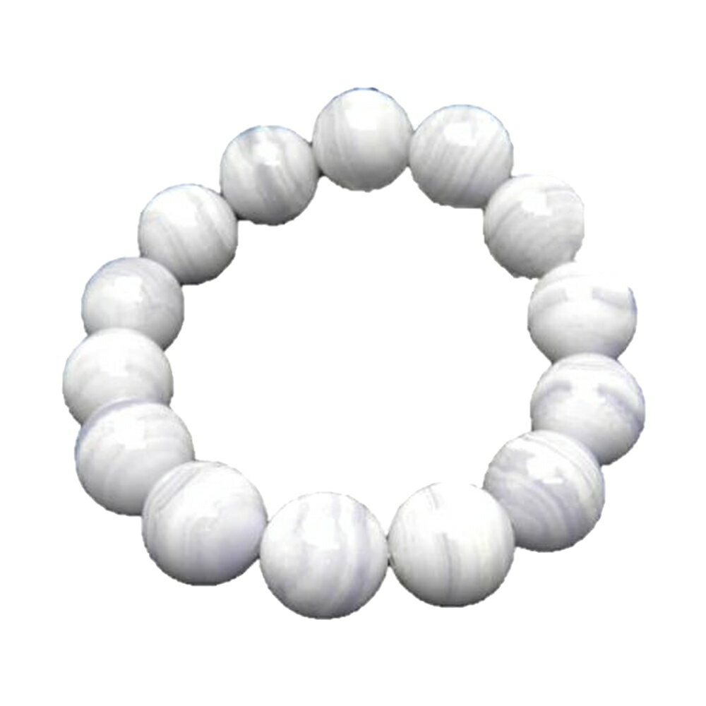 天然石 ブルーレースメノウブレスレット ブルーレースメノウAA 16mm パワーストーン 大玉数珠ブレスレット バラ売り メンズ レディース 大玉パワーストーン...