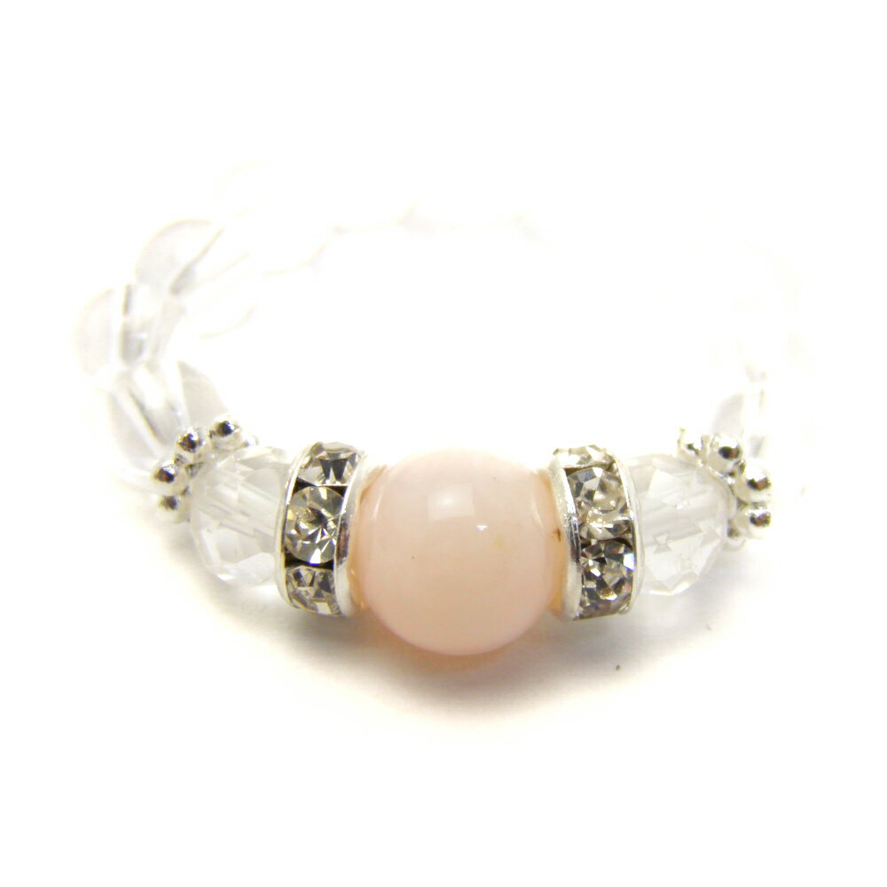 ピンクオパールリング銀メンズリング...