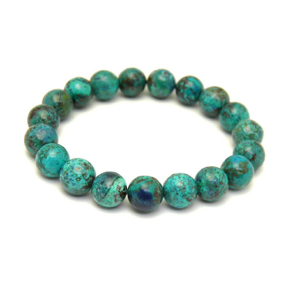 現品 クリソコラ (3A) 10mm 16cm ブレスレット ペルー産 天然石 パワーストーン / インペリアルオーラ おしゃれ かわいい オシャレ 可愛い プ...