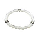 【6mmシンプル3´sブレスレット】 ホワイトオニキス 天然石 パワーストーン / インペリアルオーラ おしゃれ かわいい オシャレ 可愛い プレゼント ギフト...