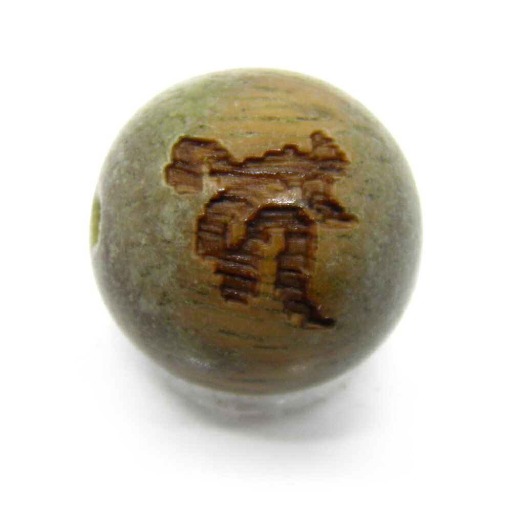 コ・山王 檀香樹 梵字玉 10mm 彫刻ビーズ・彫りビーズ 手作りにオススメ！ 天然石 パワーストーン / インペリアルオーラ おしゃれ かわいい オシャレ 可愛い プレゼント ギフト 贈り物 彫刻ビーズ 彫りビーズ