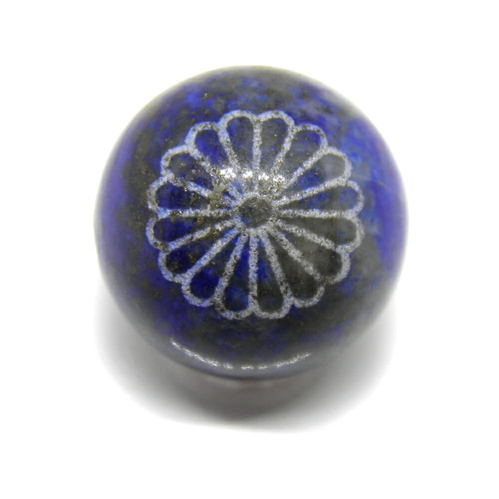 菊花紋章 ラピスラズリ （銀）12mm 線彫り【彫刻ビーズ・彫りビーズ】 / 天然石、パワーストーンの専門店インペリアルオーラ おしゃれ かわいい オシャレ 可愛い プレゼント ギフト 贈り物