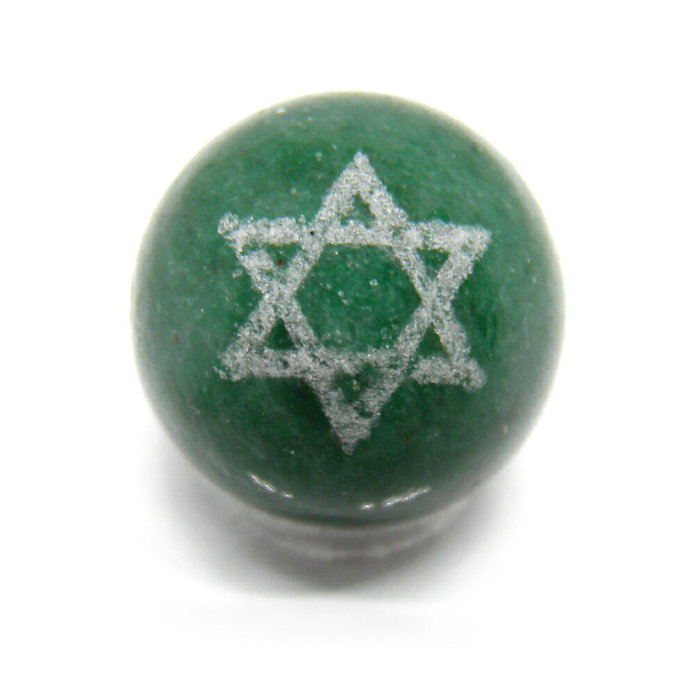 グリーンアベンチュリン 10mm（素彫り）六芒星 レーザー彫刻ビーズ・彫りビーズ 1粒売り Hexagram ヘキサグラム 天然石 パワーストーン / インペリアルオーラ おしゃれ かわいい オシャレ 可愛い プレゼント ギフト 贈り物