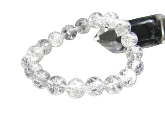 【ENDLESS_10mmブレスレット】 クラッククリスタル (爆裂水晶) 10mm玉 シンプルブレスレット 天然石 パワーストーン / インペリアルオーラ お...