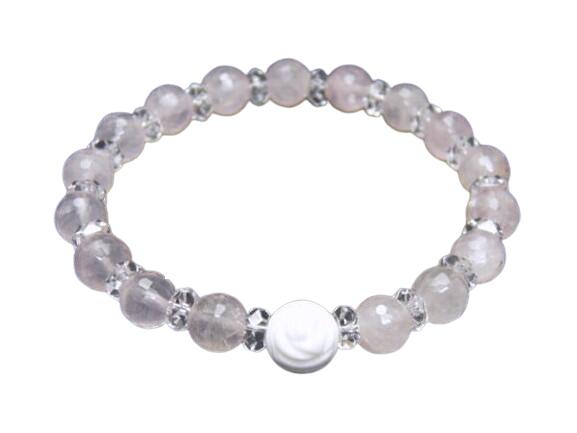 パワーストーンのホワイトオニキス 薔薇モチーフブレスレット レディース 天然石の数珠(腕輪念珠) ブレスレット ギフトにも最適 厄除け/お守り / インペリアル...