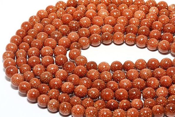 ゴールドストーン 8mm 一連 風水 パワーストーン / インペリアルオーラ おしゃれ かわいい オシャレ 可愛い プレゼント ギフト 贈り物