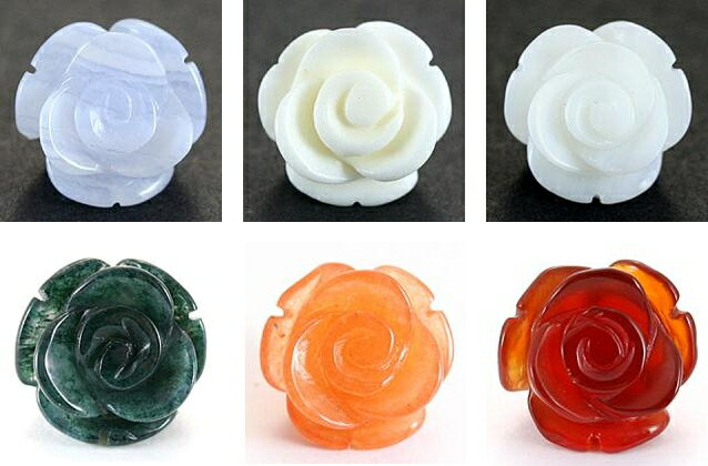 モチーフビーズ・薔薇 (立体) 12mm 1粒売り バラ売り 手作りにオススメ！ 天然石 パワーストーン / インペリアルオーラ おしゃれ かわいい オシャレ 可愛い プレゼント ギフト 贈り物