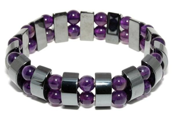 パワーストーン 磁気ヘマタイトバングルブレスレット アメジスト 天然石 パワーストーン プチギフト 転勤 退職 お礼 母の日 敬老の日 ギフト / インペリアル...